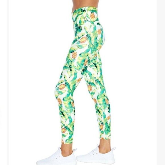 Wildfox Palm Leaf Green Yellow Set Bra Leggings - Picture 4 of 7